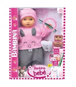 Кукла из серии Bambina Bebe, 46 см., Мой первый зуб, звуковые эффекты