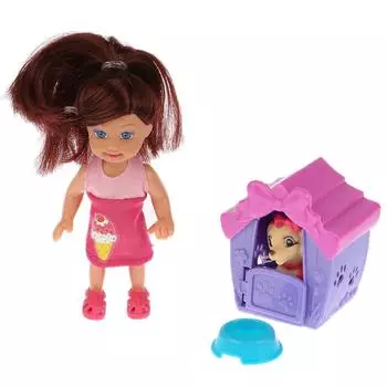 Кукла – Машенька, 12 см, будка, питомец, аксессуары
