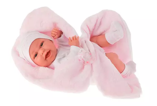 Кукла-младенец Фатима на розовом одеяльце, 33 см.