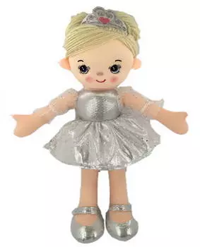 Кукла мягконабивная, балерина, 30 см, цвет серебристый