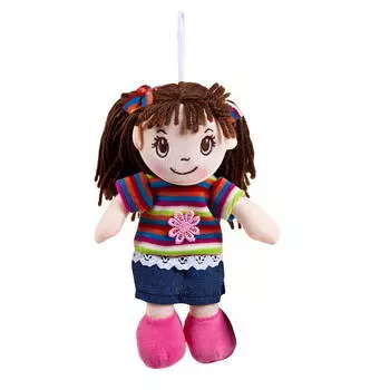 Кукла мягконабивная, платье в полоску, 20 см