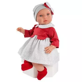Кукла реборн Лео в серой шапочке, 46 см.
