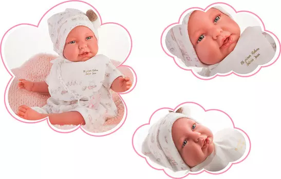 Кукла Реборн младенец Урсула в белом, 52 см.