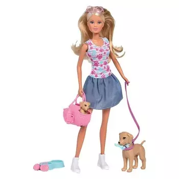 Кукла Штеффи - Прогулка с питомцами, 29 см