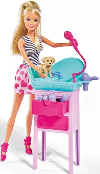 Кукла Штеффи с двумя собачками + столик, 8 аксессуаров, 29 см.