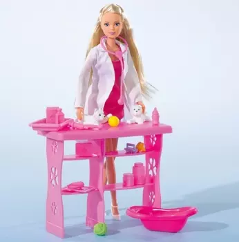 Кукла Штеффи-ветеринар с аксессуарами