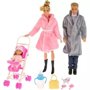 Кукла София в зимней одежде 29 см., с семьей и аксессуарами