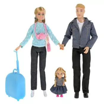 Куклы - София и Алекс с дочерью, с аксессуарами