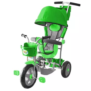 Л001 3-х колесный велосипед Galaxy - Лучик с капюшоном зеленый