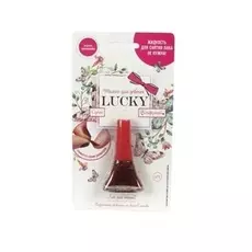 Лак Lucky серия Конфетти, цвет 02К, красный с блестками, блистер, объем 5,5 мл.