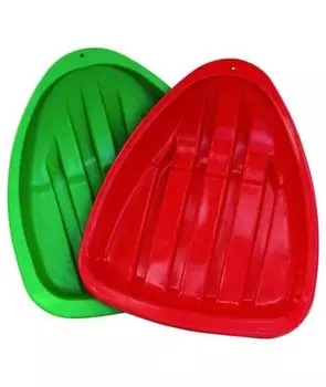 Ледянка треугольная Алмаз, 44 х 38 см., 2 цвета: красный и зеленый
