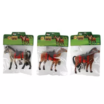 Лошадь с аксессуарами, флокированное покрытие