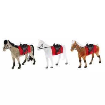 Лошадь с флокированным покрытием, 13 см, с аксессуарами