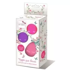 Lukky набор с пудрой для волос и каплевидным спонжем, 2 цвета: розовый и сиреневый