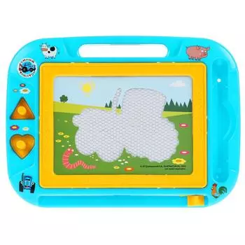 Магнитная доска для рисования с трафаретом - Синий Трактор