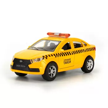 Машина инерционная – Автоваз Лада Веста Такси, 12 см, открываются двери