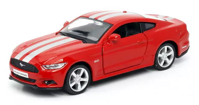 Машина инерционная металлическая Ford 2015 Mustang with Strip, цвет красный, 1:32