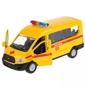 Машина инерционная металлическая Ford Transit - Скорая 12 см, открываются двери