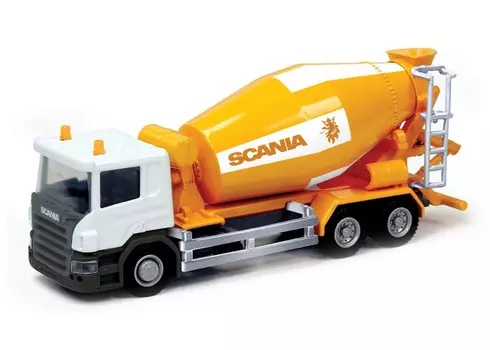 Машина металлическая - Бетономешалка Scania, Rmz City, 1:64