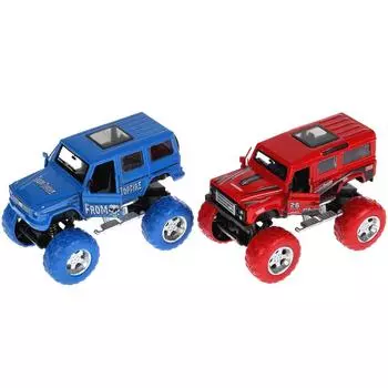 Машина металлическая Джип Road Racing, 12 см., инерционный, свет и звук, несколько видов