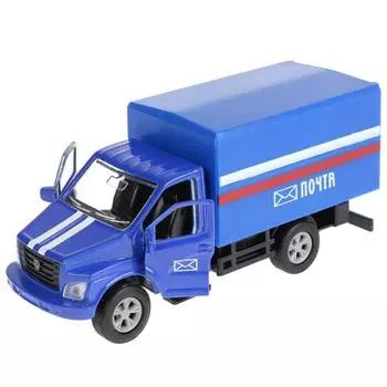 Машина металлическая ГАЗ Газон Next Почта, 14,5 см., открываются двери, инерционная