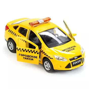 Машина металлическая инерционная – Форд Фокус Такси, 12 см, открываются двери и багажник