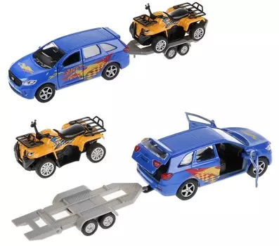 Машина металлическая инерционная Kia Sorento Prime спорт 12 см и квадроцикл 7,5 см