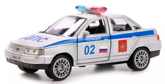 Машина металлическая инерционная – Лада 110 Полиция, 12 см, открываются двери
