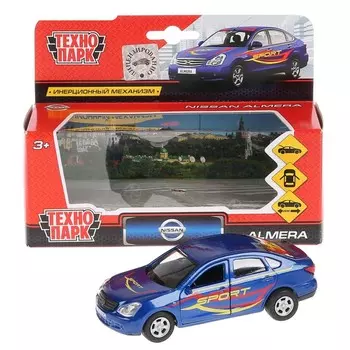 Машина металлическая инерционная Nissan Almera спорт 12 см, открываются двери и багажник