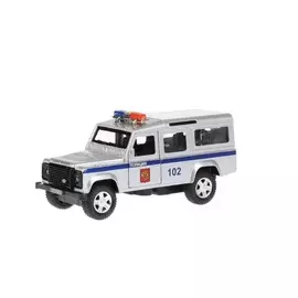 Машина металлическая Land Rover Defender Полиция 12 см, свет и звук, инерционная