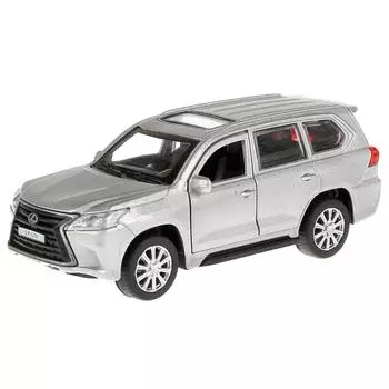 Машина металлическая Lexus LX-570, длина 12 см., открываются двери и багажник, инерционная, серебристая