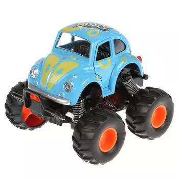 Машина металлическая Монстр Джип, 11,5 см. синий, открываются двери, рессоры, инерционный