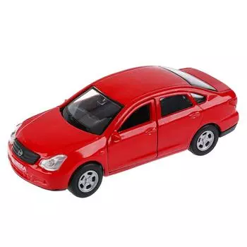 Машина металлическая Nissan Almera 12 см., открываются двери, инерционная, красная -WB)