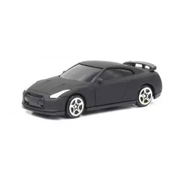 Машина металлическая Nissan GTR R35, 1:64, черный матовый цвет