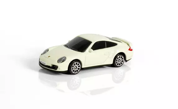 Машина металлическая Porsche 911 Turbo 1:64, белый