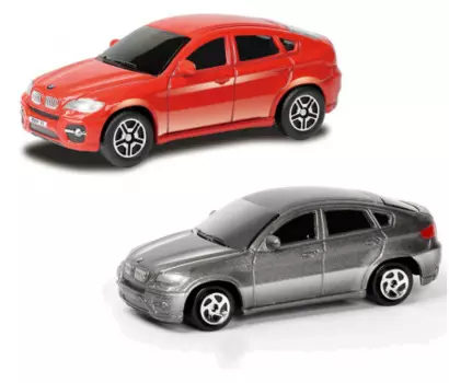 Машина металлическая RMZ City - BMW X6, 1:64, цвет красный / серый