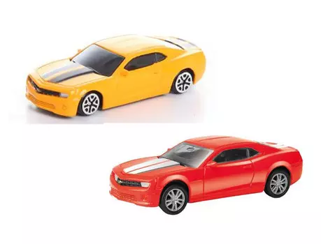 Машина металлическая RMZ City - Chevrolet Camaro, 1:64, цвет желтый/красный