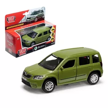 Машина металлическая Skoda Yeti, длина 12 см, открываются двери, инерционная, зеленая