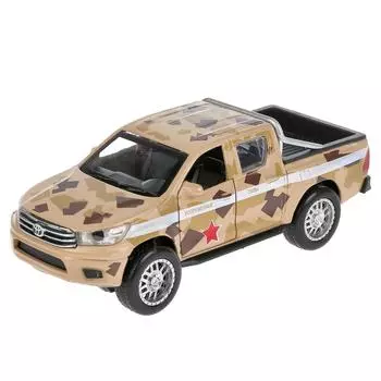 Машина металлическая Toyota Hilux камуфляж 12 см, открываются двери, инерция, цвет - песочный