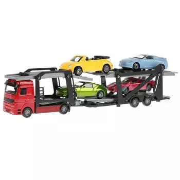 Машина металлическая - Трейлер с 4-мя машинками