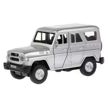 Машина металлическая Uaz Hunter 12 см, открываются двери, инерционная, цвет серебристый
