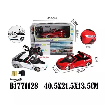 Машина радиоуправляемая на аккумуляторе со светом, открываются двери и багажник