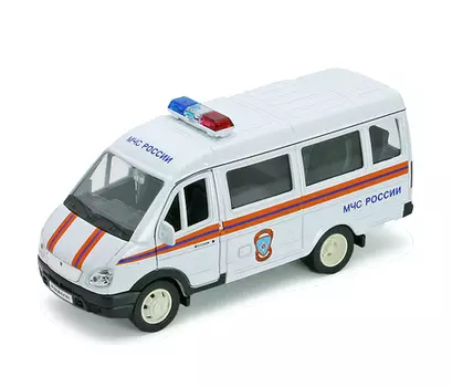 Металлическая коллекционная инерционная машинка - Газель МЧС, 1:34-39