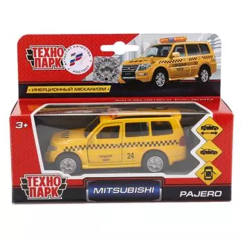 Машинка металлическая инерционная - Mitsubishi Pajero такси, 12 см., открываются двери -WBsim)