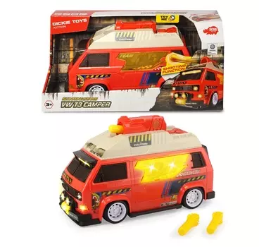 Машинка с залповой установкой VW T3 Camper, свет, звук, 28 см.