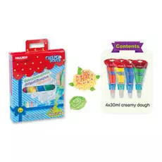 Масса мягкая 3D для моделирования и декорирования, 4 тюбика