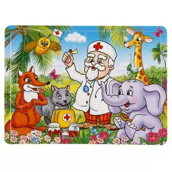 Макси-пазл Умные игры – К. Чуковский, Айболит, 12 деталей