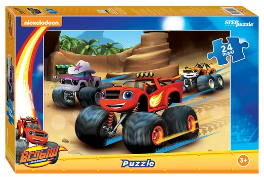 Макси-пазл – Вспыш и чудо-машинки, 24 детали