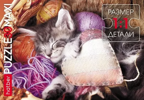 Maxi пазлы - Котенок с сердечком, 30 элементов