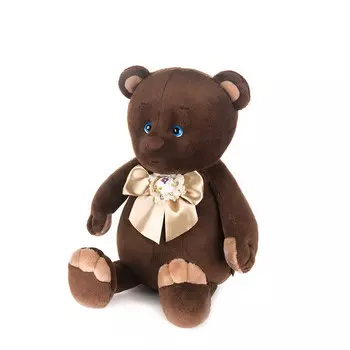 Медвежонок романтический с бежевым бантиком, 20 см